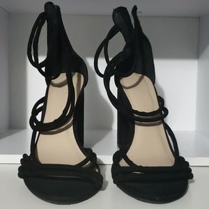 Black strappy heels